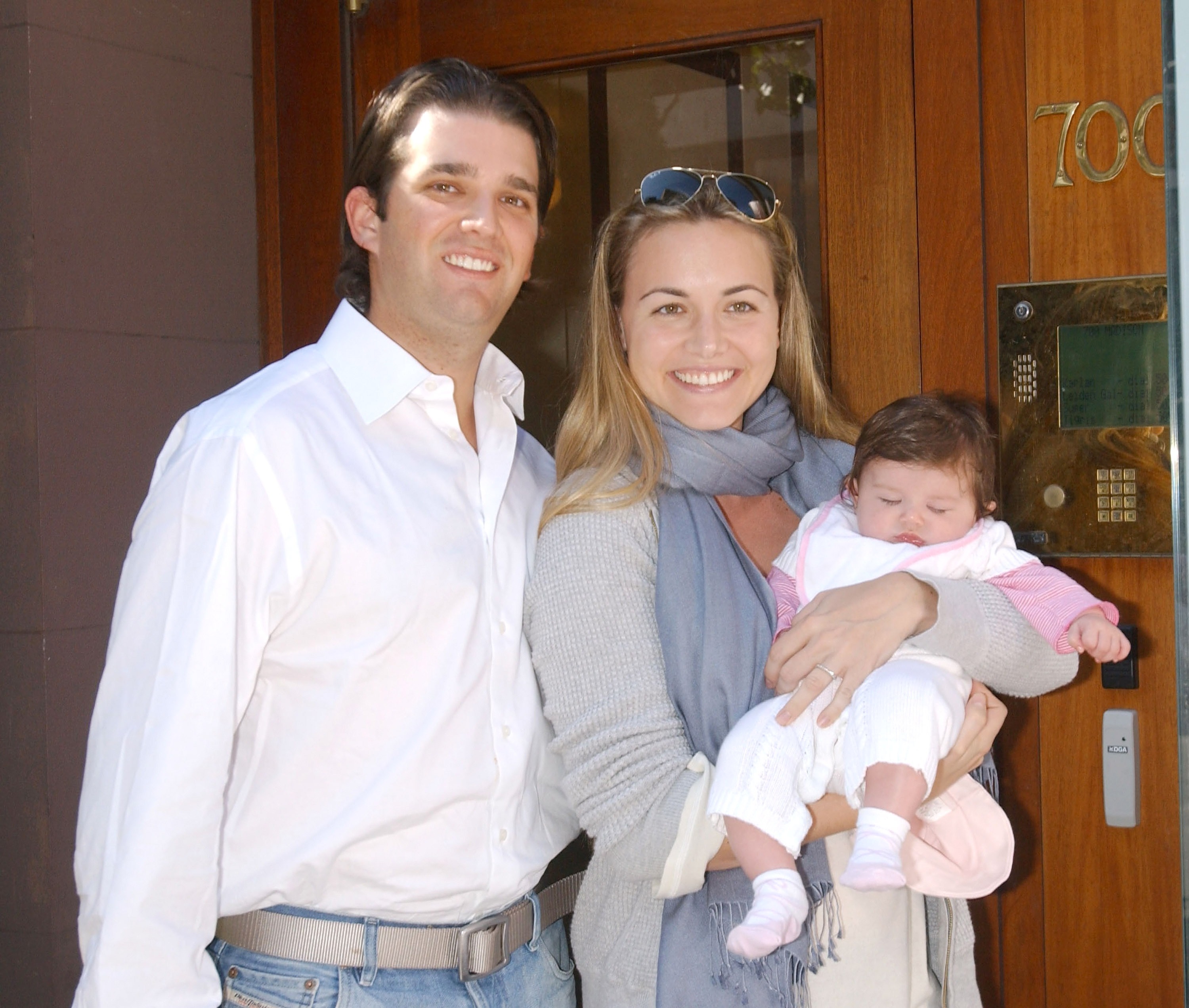 Donald Jr. and Vanessa Trump posing with their daughter, Kai Madison, on September 29, 2007, in New York. | Source: Getty Images