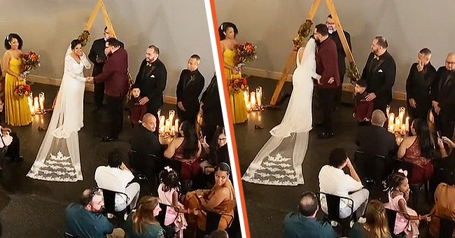Checa Rodriguez surprised when her grandparents came during the wedding. | Source: tiktok.com/@checarodriguez 