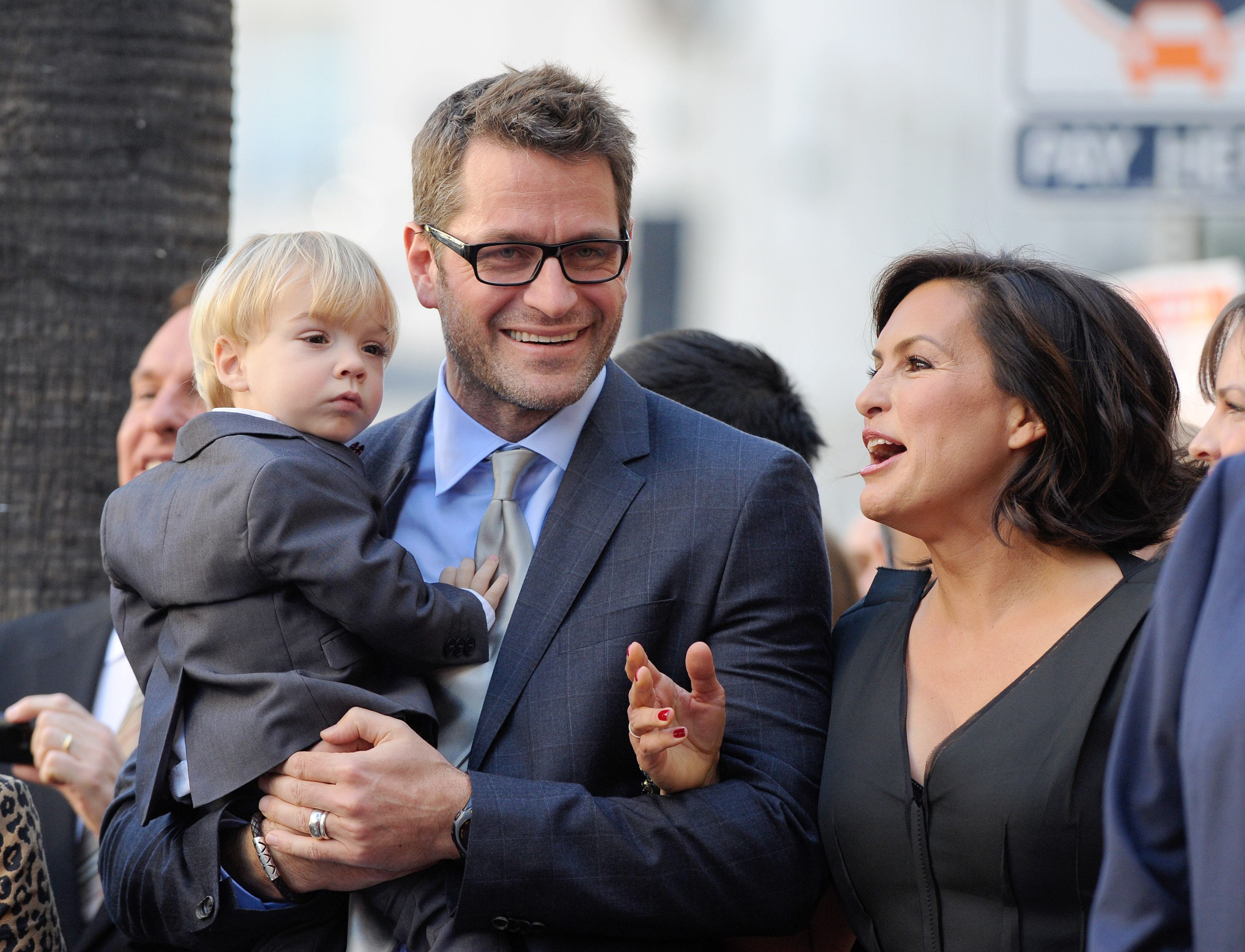 Andrew Nicolas, Peter Hermann, and Mariska Hargitay at the ceremony honoring Mariska Hargitay with a Star on The Hollywood Walk of Fame on November 8, 2013, in Hollywood. | Source: Getty Images