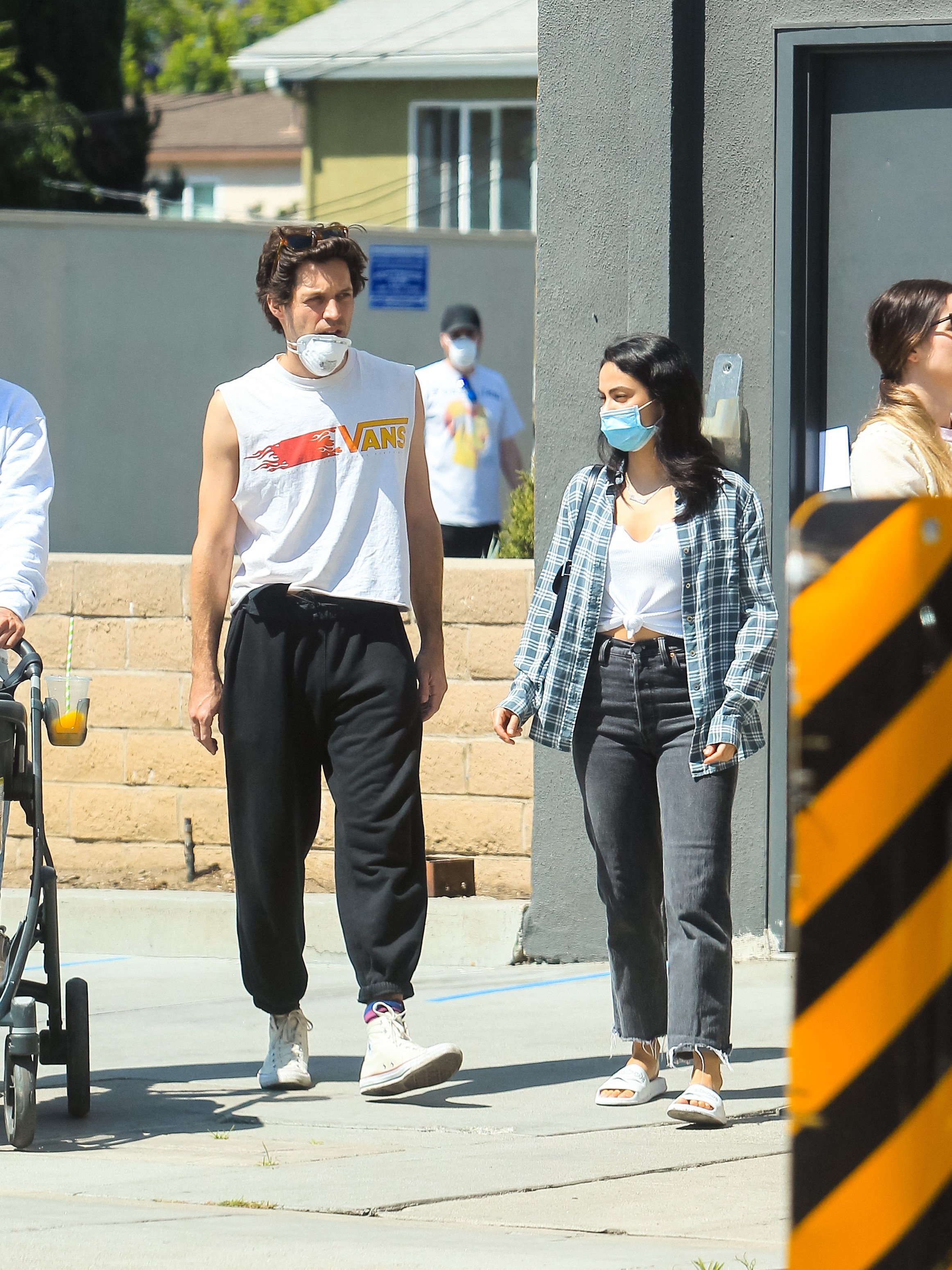 Camila Mendes and boyfriend Grayson Vaughan having a morning coffee run in Los Angeles. | Photo: Getty Images
