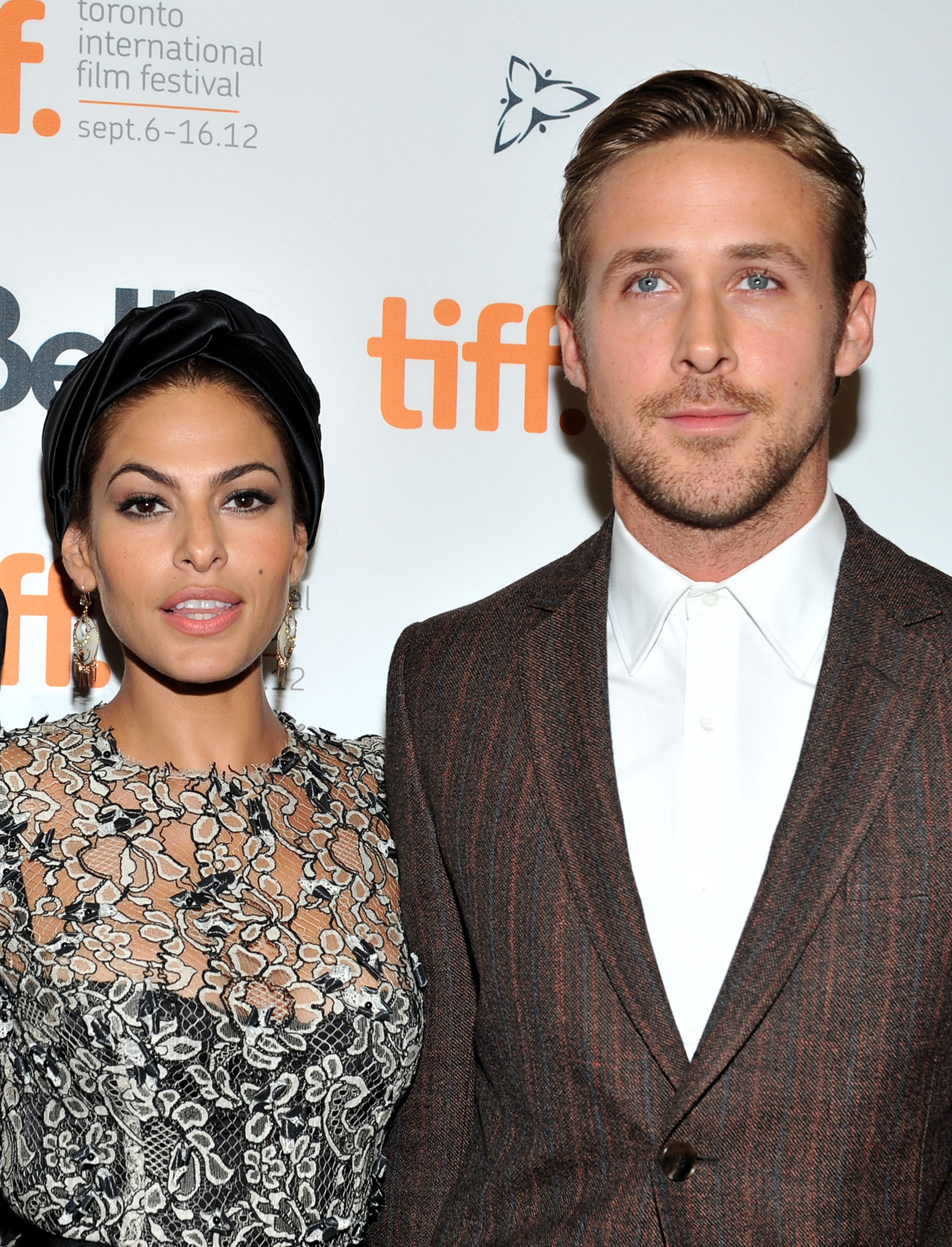 Eva Mendes and Ryan Gosling attend "The Place Beyond The Pines" premiere during the Toronto International Film Festival at Princess of Wales Theatre in Toronto, Canada, on September 7, 2012. | Source: Getty Images