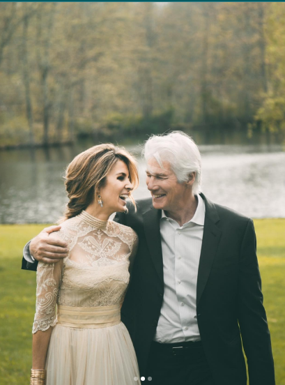 Alejandra Silva with her husband Richard Gere on their wedding day in 2018 | Source: Instagram/alejandragere