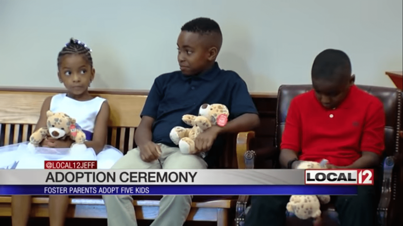  William, Truth and Marianna at the adoption ceremony | Photo :  youtube.com/LOCAL 12