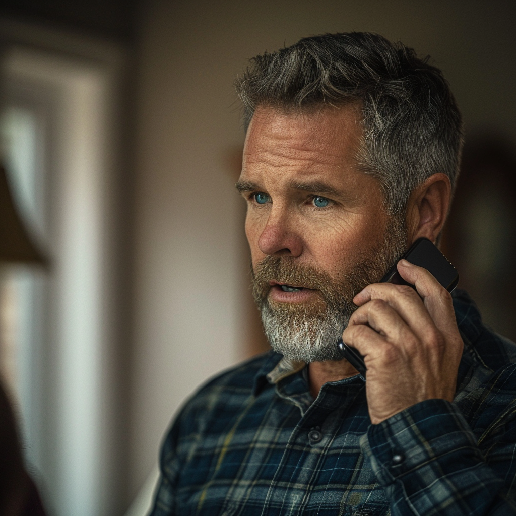 A man talking on the phone | Source: Midjourney