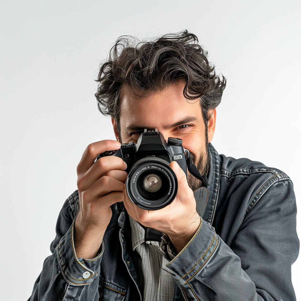 A man holding a camera | Source: Midjourney