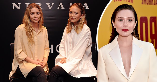 Ashley Olsen and Mary-Kate Olsen attend the Elizabeth and James SEPHORA VIB ROUGE event on March 12, 2014 in New York City, the next photo shows their younger sister Elizabeth Olsen attending the premiere of Netflix's "Kodachrome" at ArcLight Cinemas on April 18, 2018 in Hollywood, California | Photo: Getty Images