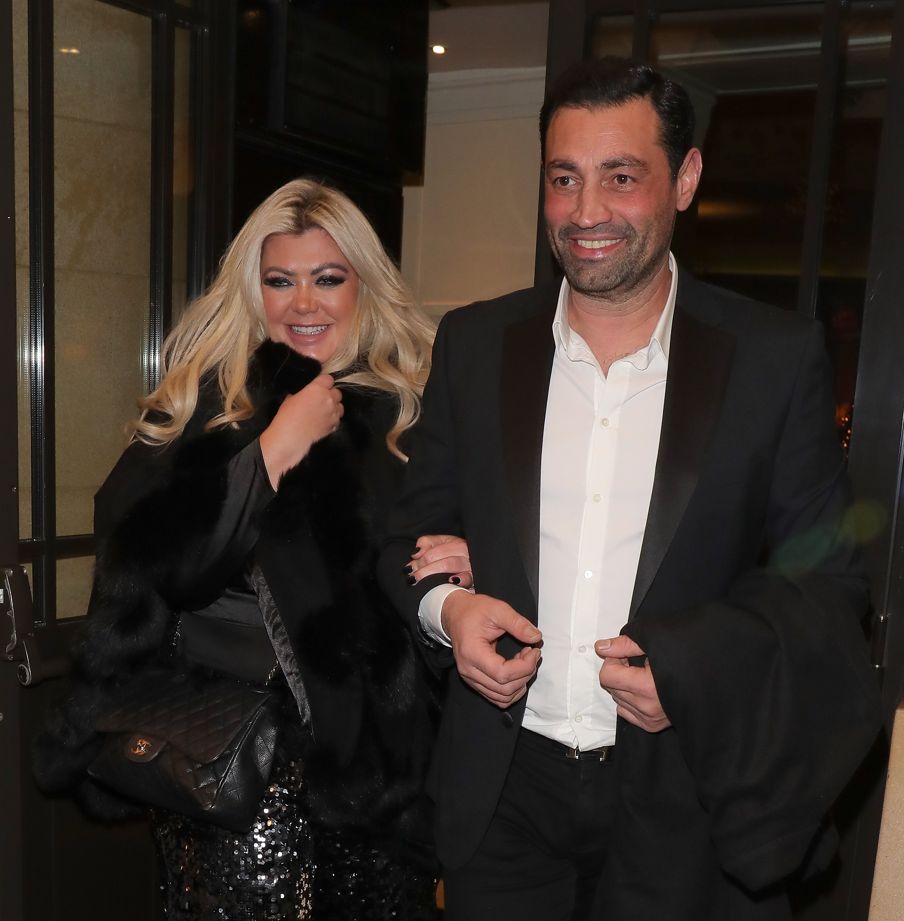 Gemma Collins and Rami Hawash seen leaving the Dorchester Hotel on 30 November 2021 in London, England. | Source: Getty Images