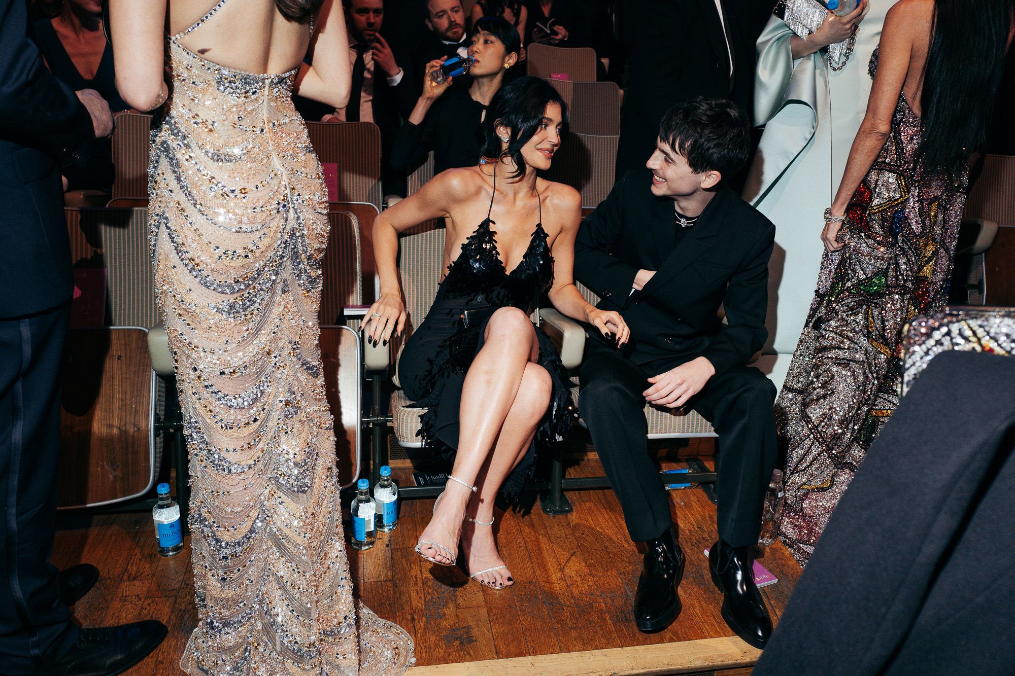 Kylie Jenner and Timothée Chalamet sitting together for the 2025 BAFTA Film Awards | Source: Getty Images