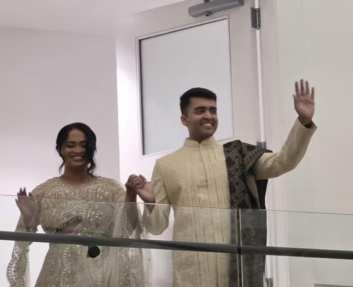 Jesni and Dave Fiji is seen on their wedding day in a post dated June 1, 2026 | Source: Facebook/scottfein