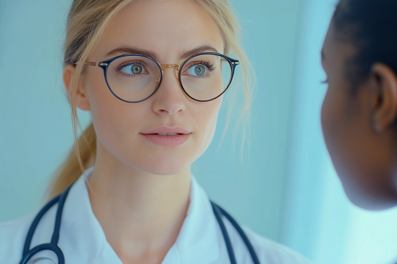 A doctor talking to a woman | Source: Midjourney