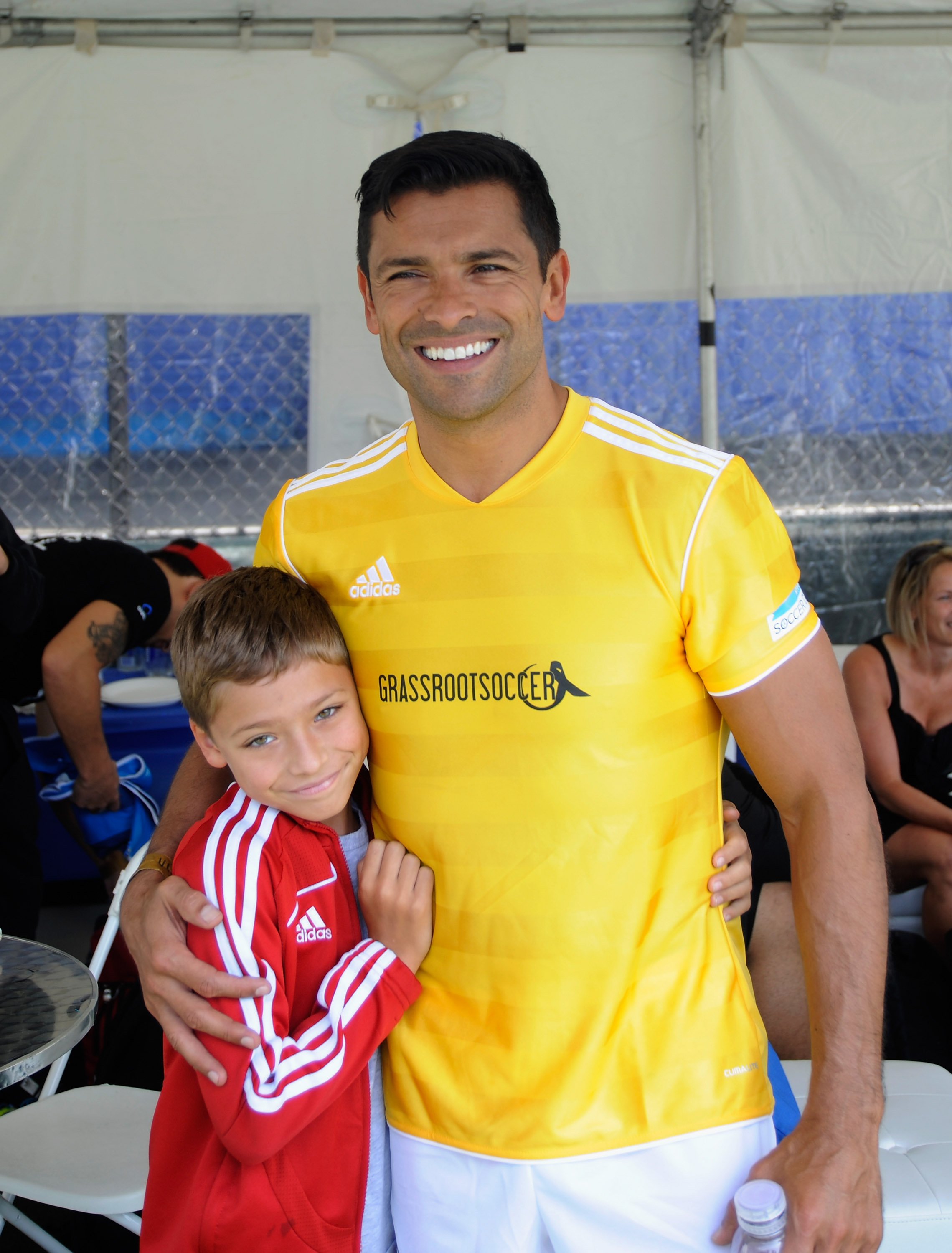 Mark and Joaquin Consuelos attend NYFEST Soccer Day on April 21, 2012, in New York City. | Source: Getty Images