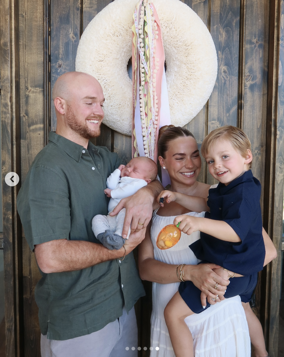 Brady and Emilie Kiser pose with their kids, Theodore and Trigg, in a post shared on April 21, 2025 | Source: Instagram/emiliekiser