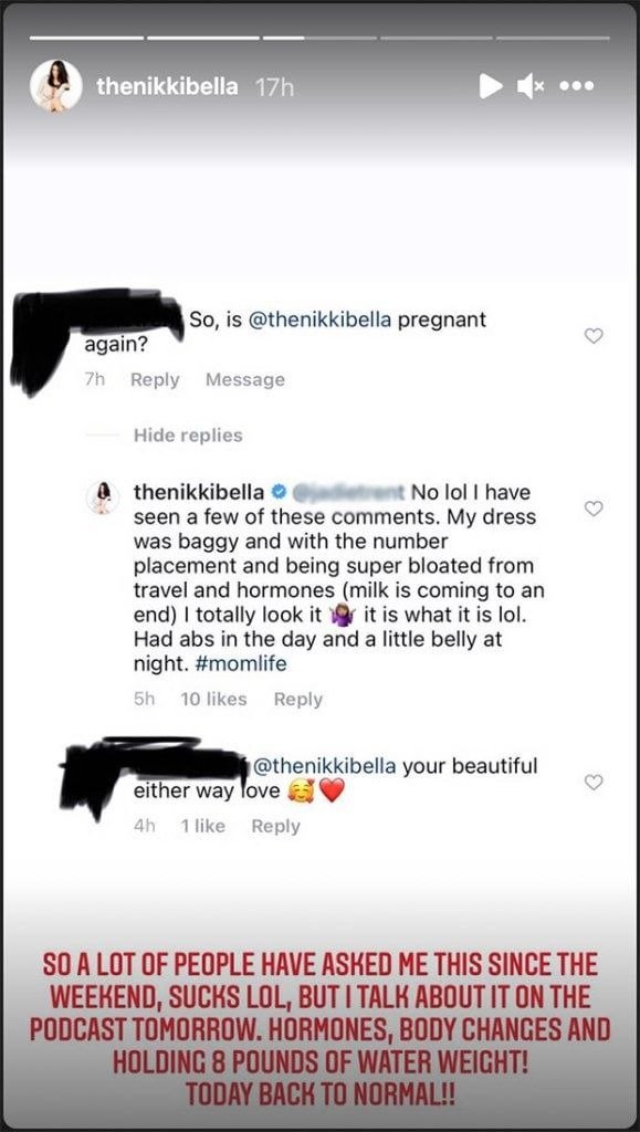 A screenshot of Nikki Bella's comment section of one of her post on her instagram page | Photo: instagram.com/thenikkibella/