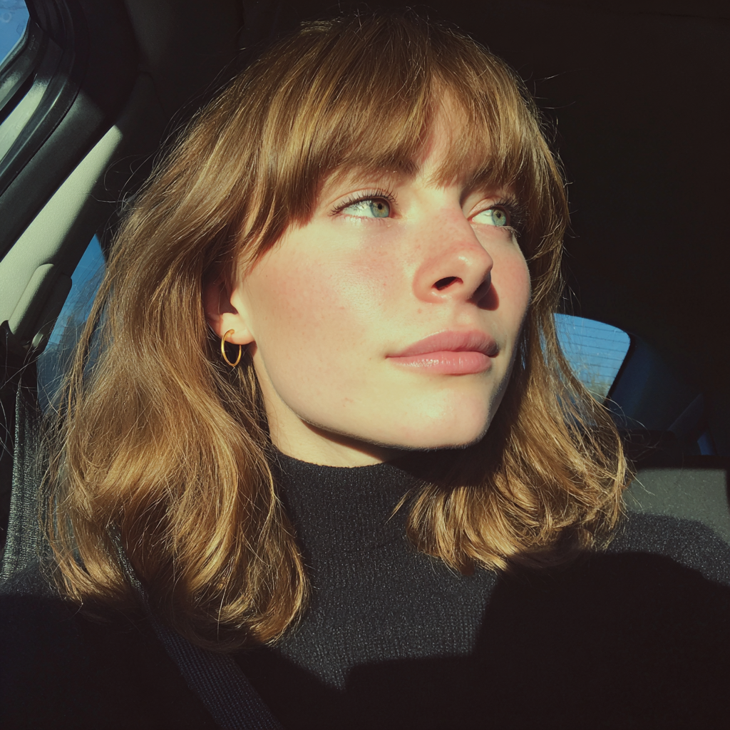 A woman driving a car | Source: Midjourney