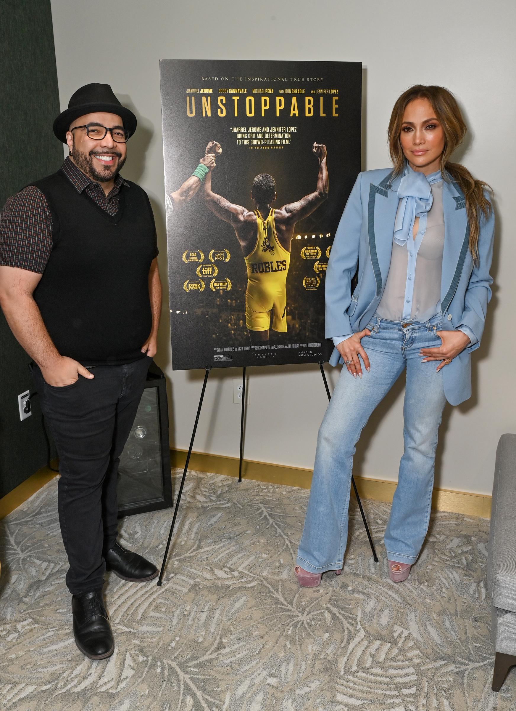 Clayton Davis and Jennifer Lopez on December 15, 2024, in Culver City, California | Source: Getty Images