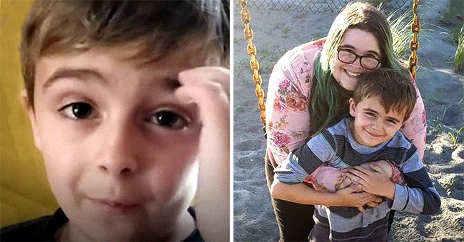 A picture of 7-year-old Rowyn Montgomery on the left and a picture of him with his mother Michelle Montgomery on the right. │Source:  youtube.com/Good Morning America
