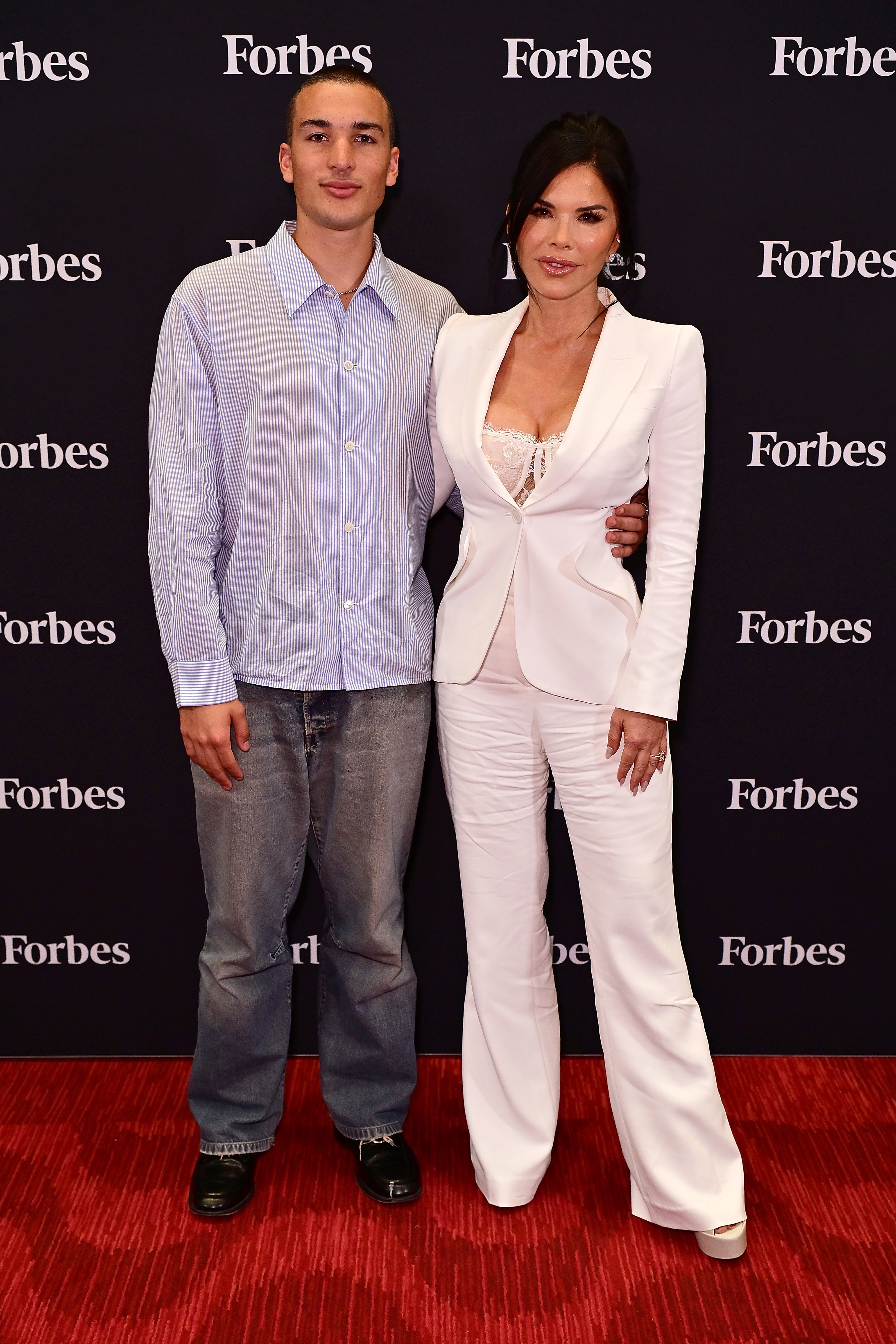 Nikko Gonzalez and Lauren Sanchez arrive at Forbes Power Women's Summit 2024 on September 11, 2024, in New York City. | Source: Getty Images
