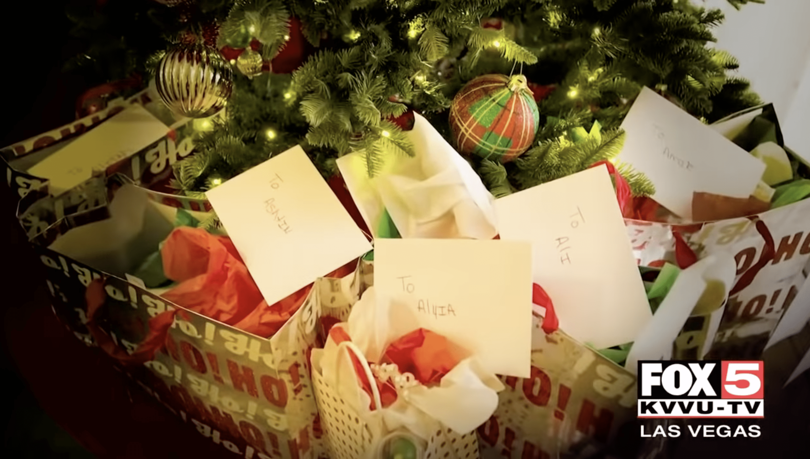 Christmas presents for Setzler's great-grandchildren. | Photo: YouTube.com/FOX 5 Las Vegas