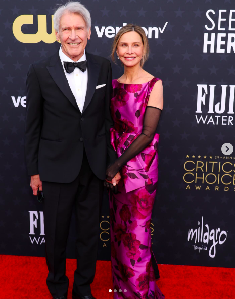 Harrison Ford and Calista Flockhart at the Critics Choice Awards posted on January 15, 2024 | Source: Instagram/justjared