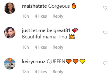 Comments on Tina Lawson's post/ Source: Instagram/ mstinalawson