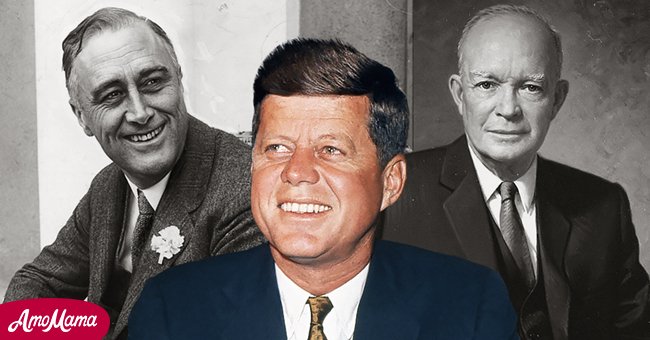 A picture collage of former US Presidents, Franklin D. Roosevelt, John F. Kennedy and Dwight D. Eisenhower | Photo: Getty Images