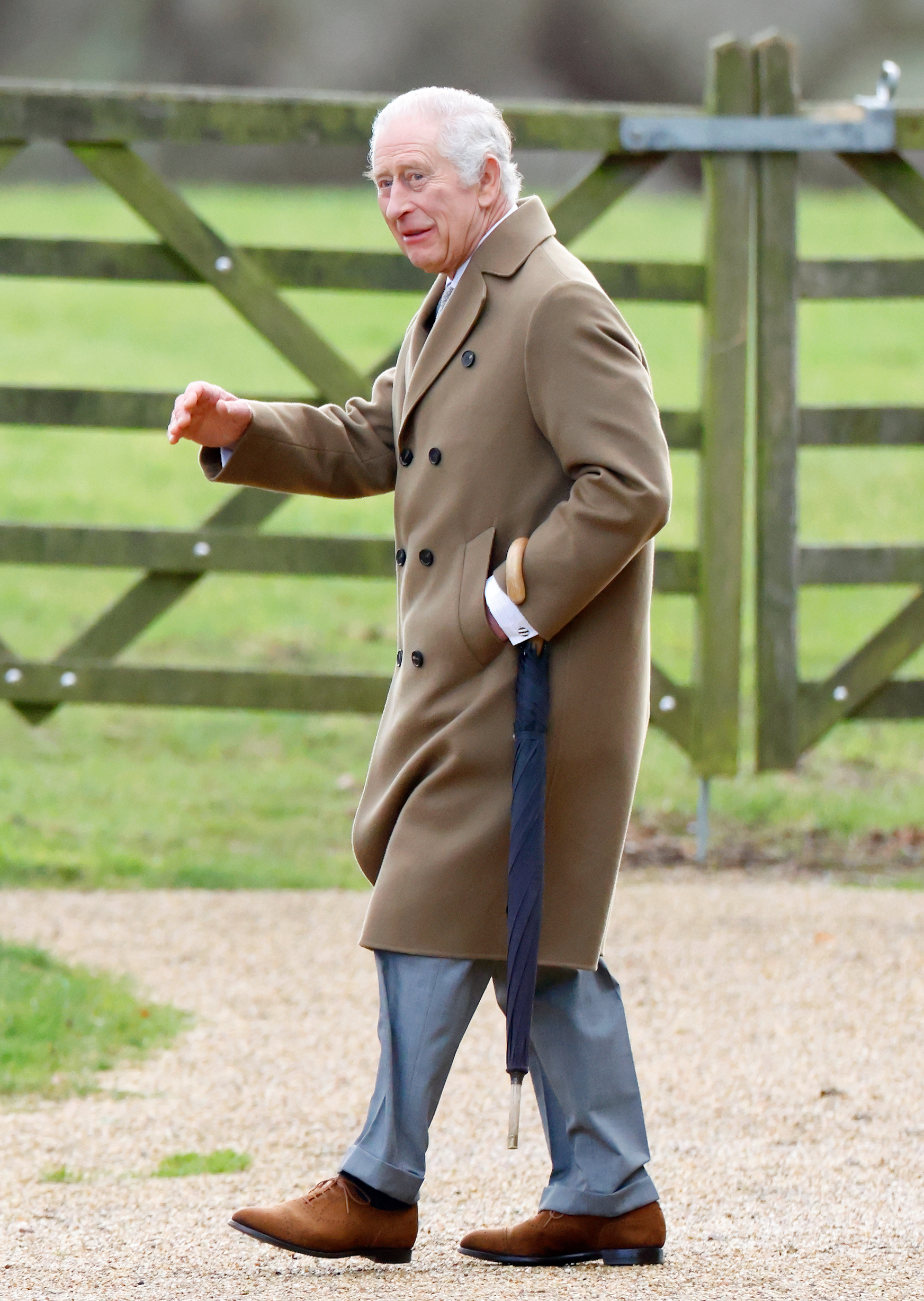 King Charles III attends the Sunday service at the Church of St Mary Magdalene in Sandringham, England, on January 7, 2024. | Source: Getty Images