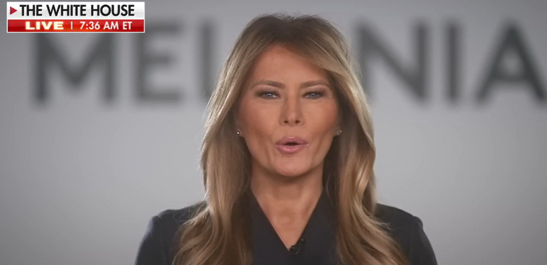 During the interview, Melania Trump talks about her philanthropic work on January 27, 2026. | Source: YouTube/FoxNews