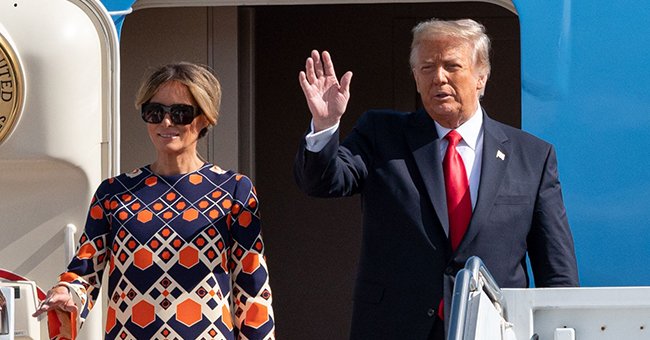 Melania Trump Arrives in Florida in $3,700 Vibrant Dress after Leaving ...