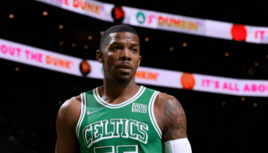 Basketball Joe Johnson #55 of the Boston Celtics looks on during the game against the Cleveland Cavaliers on December 22, 2021 at the TD Garden in Boston, Massachusetts | Photo: Getty Images