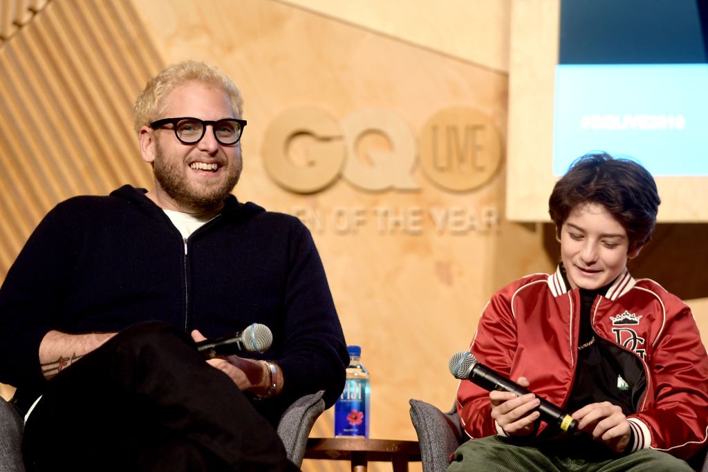 Jonah Hill and Sunny Suljic speak onstage at GQ Live - The World Of Jonah Hill With The Cast Of 'Mid90s' , December 2018 | Source: Getty Images