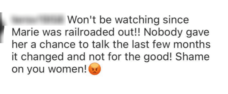 A fan comments on "The Talk's" Instagram post on September 21, 2020 | Photo: Instagram/thetalkcbs