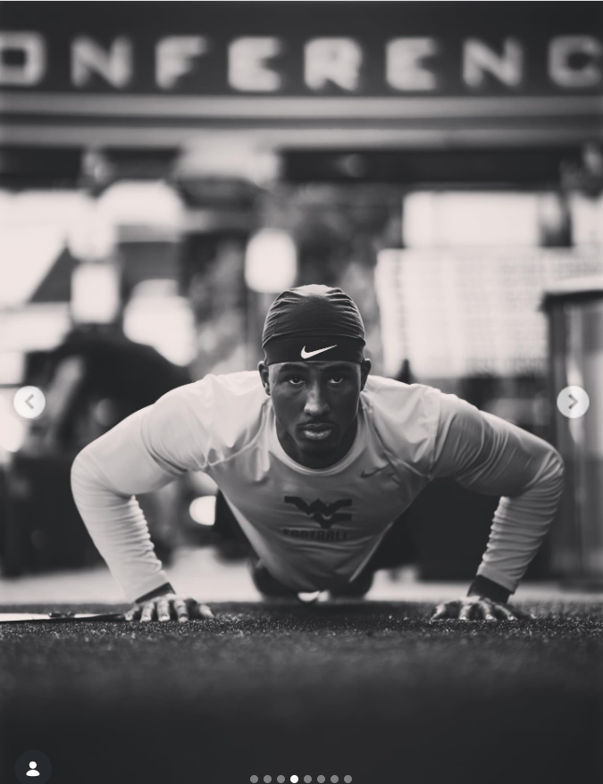 Locked in and relentless, William Davis powers through a workout session with intense focus. | Source: Instagram/chosendavis_