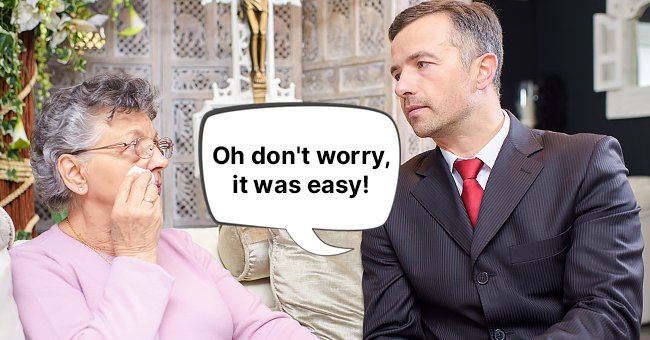 A widow talking to the director of a funeral home. | Photo: Shutterstock