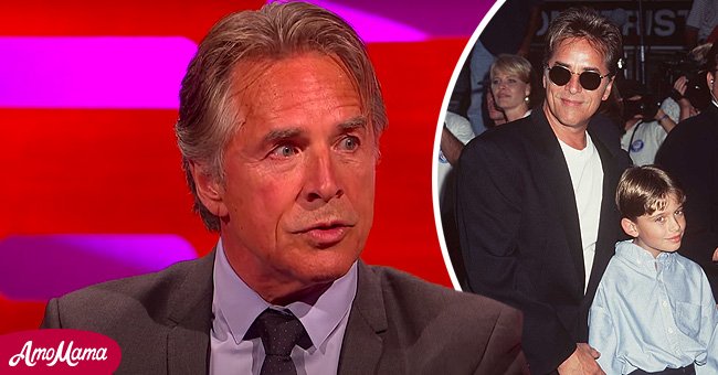 Don Johnson in an interview with Graham Norton in 2014 and with his son, Jesse Johnson, in 1996 | Photo: Getty Images - YouTube/GIRLZ ALOUD