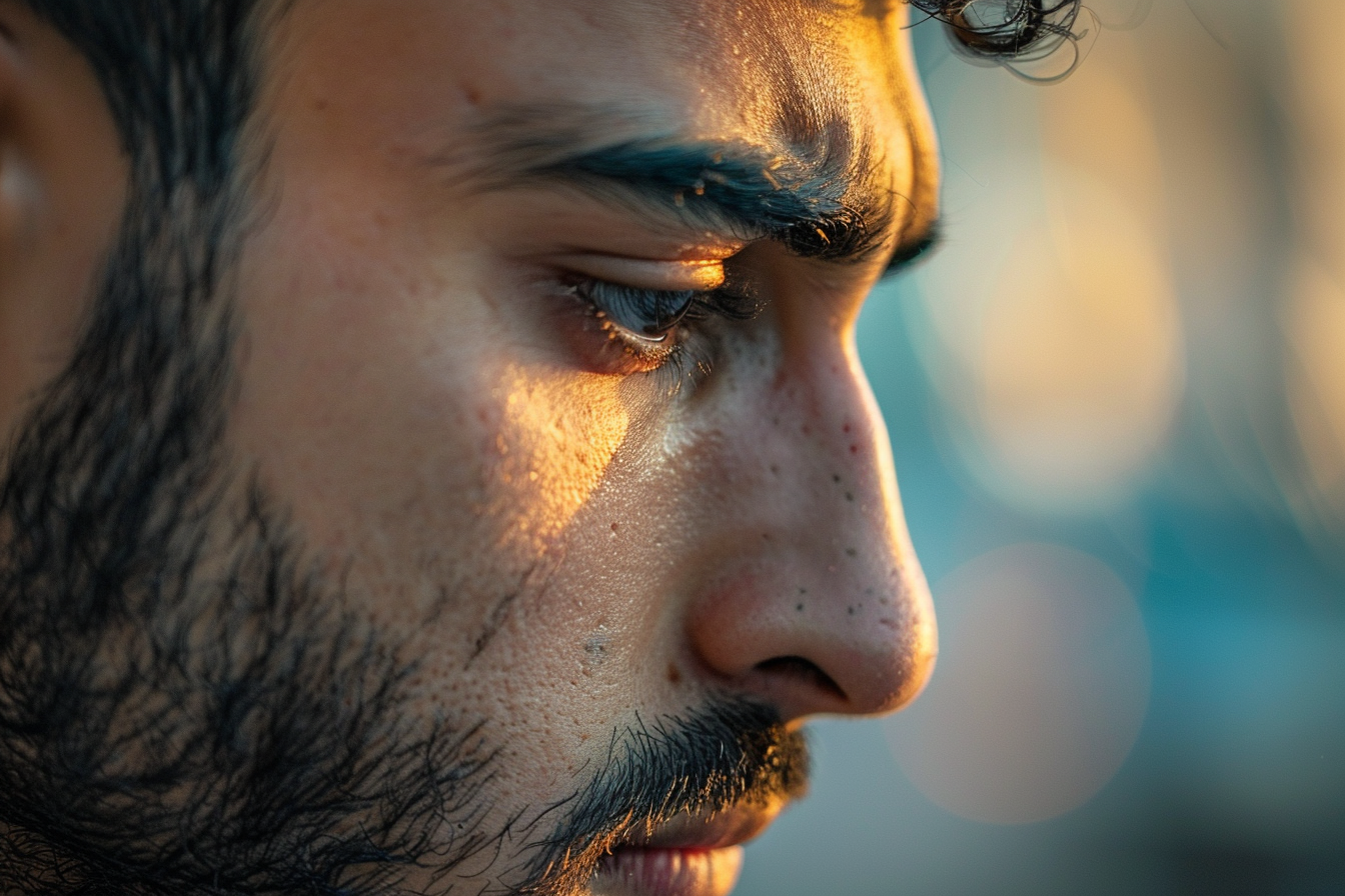 Close-up of a man's face | Source: Midjourney