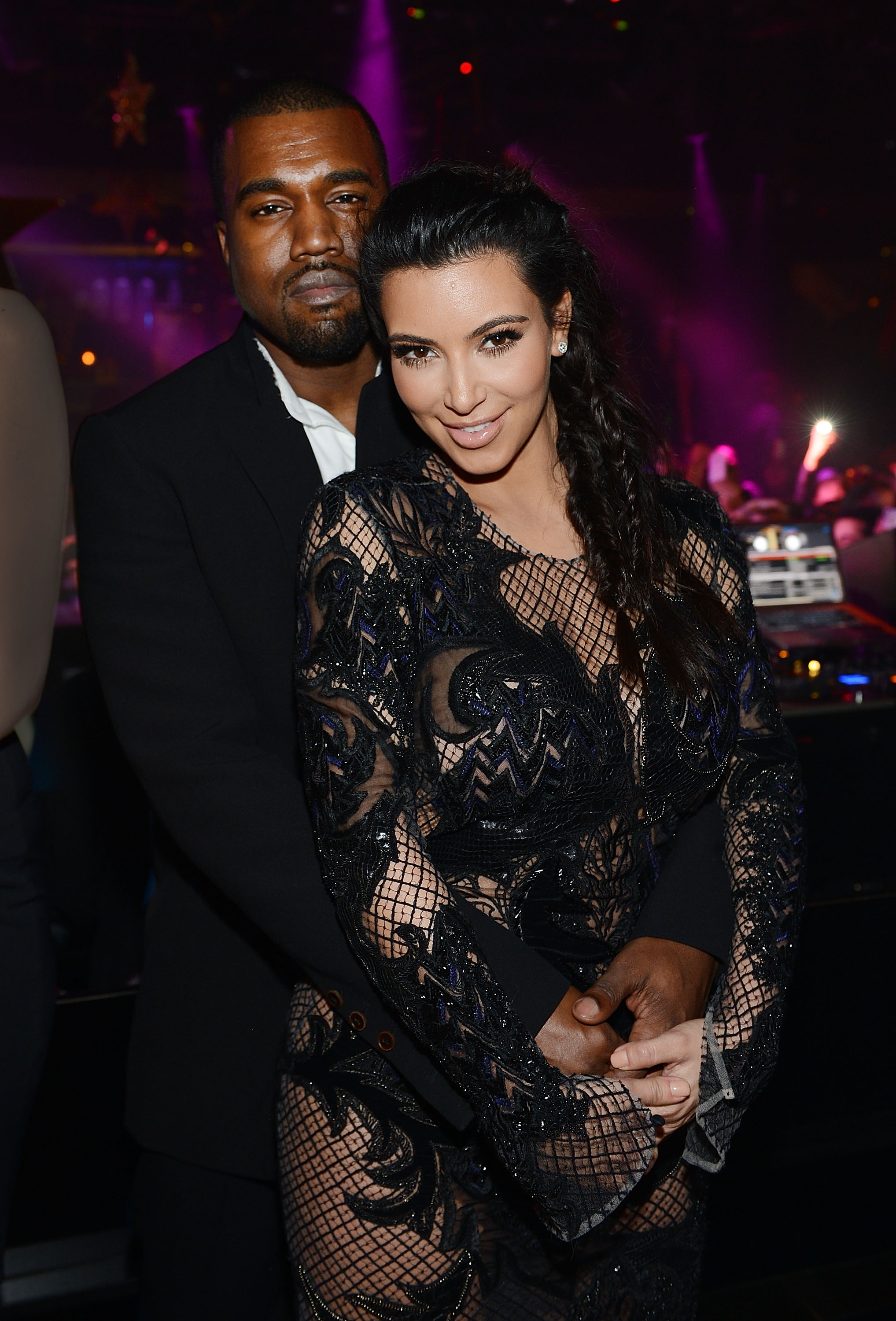 Kanye West and Kim Kardashian celebrate New Year's Eve countdown on December 31, 2012, in Las Vegas, Nevada. | Source: Getty Images