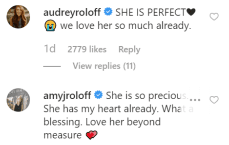 More family comments on Tori's post | Instagram: @toriroloff
