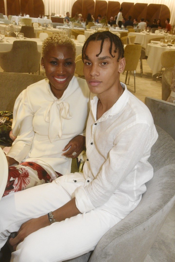 Nicole Coste and her son Alexandre Grimaldi Coste attend the unveiling of "Together," a Monumental Sculpture by Lorenzo Quinl at Hotel Mariott on July 06, 2021. | Source: Getty Images