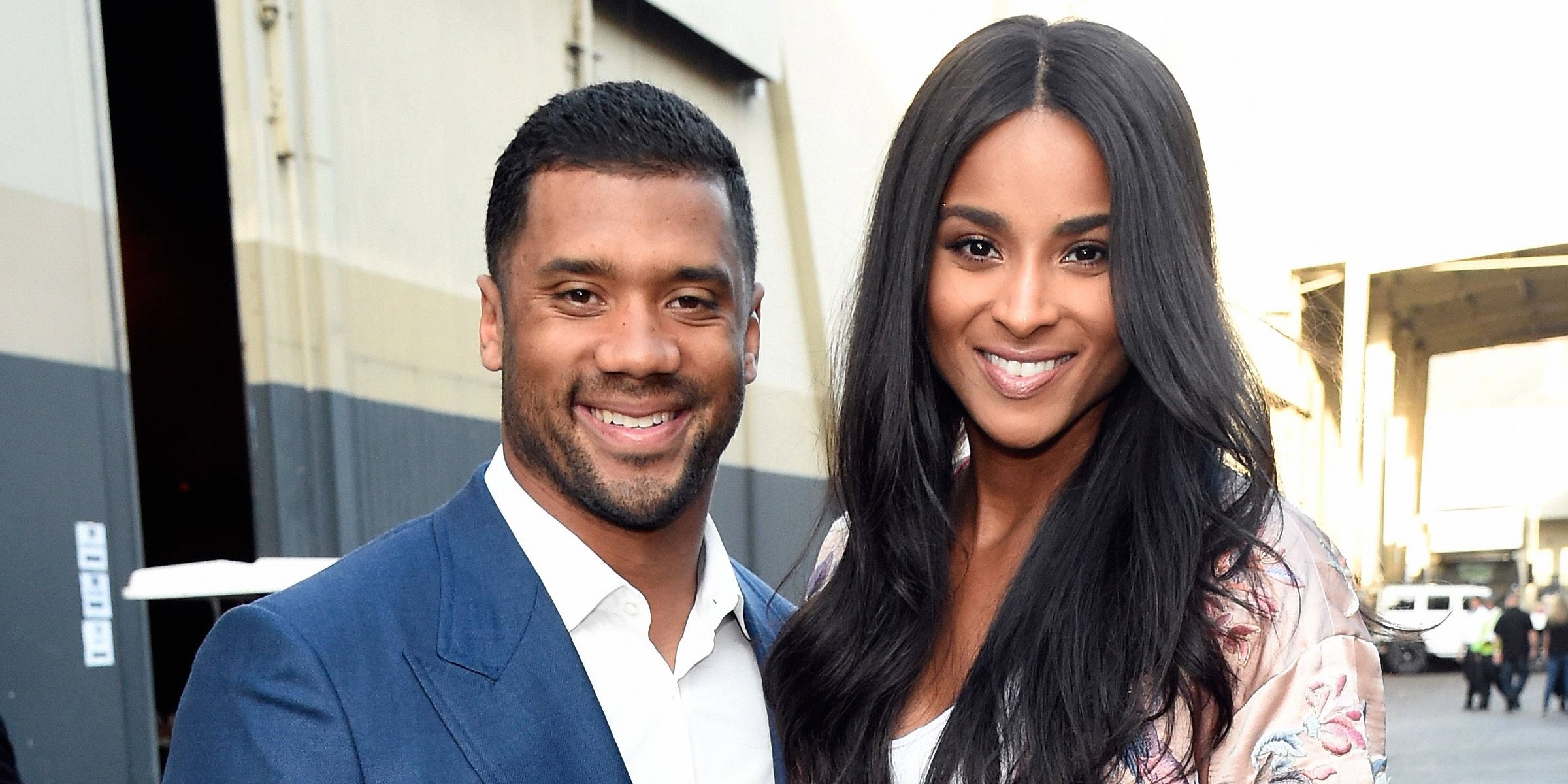 Russell Wilson with wife, Ciara. | Source: Getty Images