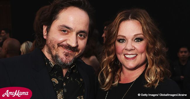Melissa McCarthy cuts a chic body in a bird-patterned suit at the red carpet with hubby Ben Falcone