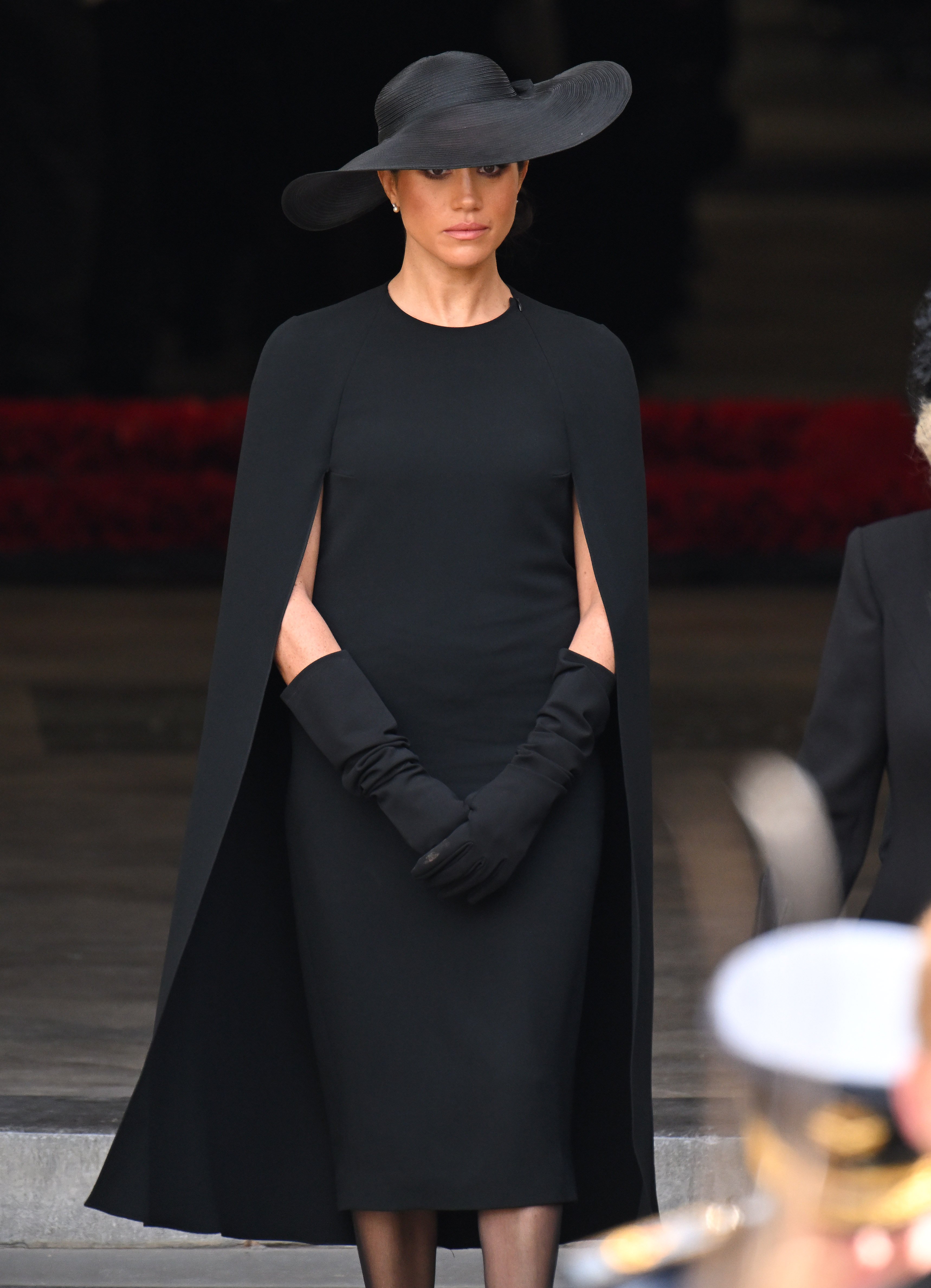 Meghan, Herzogin von Sussex, während des Staatsbegräbnisses von Königin Elizabeth II. in der Westminster Abbey am 19. September 2022 in London, England | Quelle: Getty Images