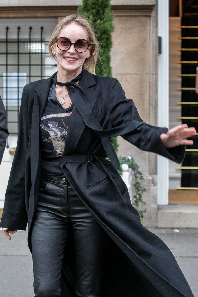 Sharon Stone seen leaving the Stephane Rolland office building on January 28, 2020, in Paris, France | Photo: Marc Piasecki/GC Images/Getty Images