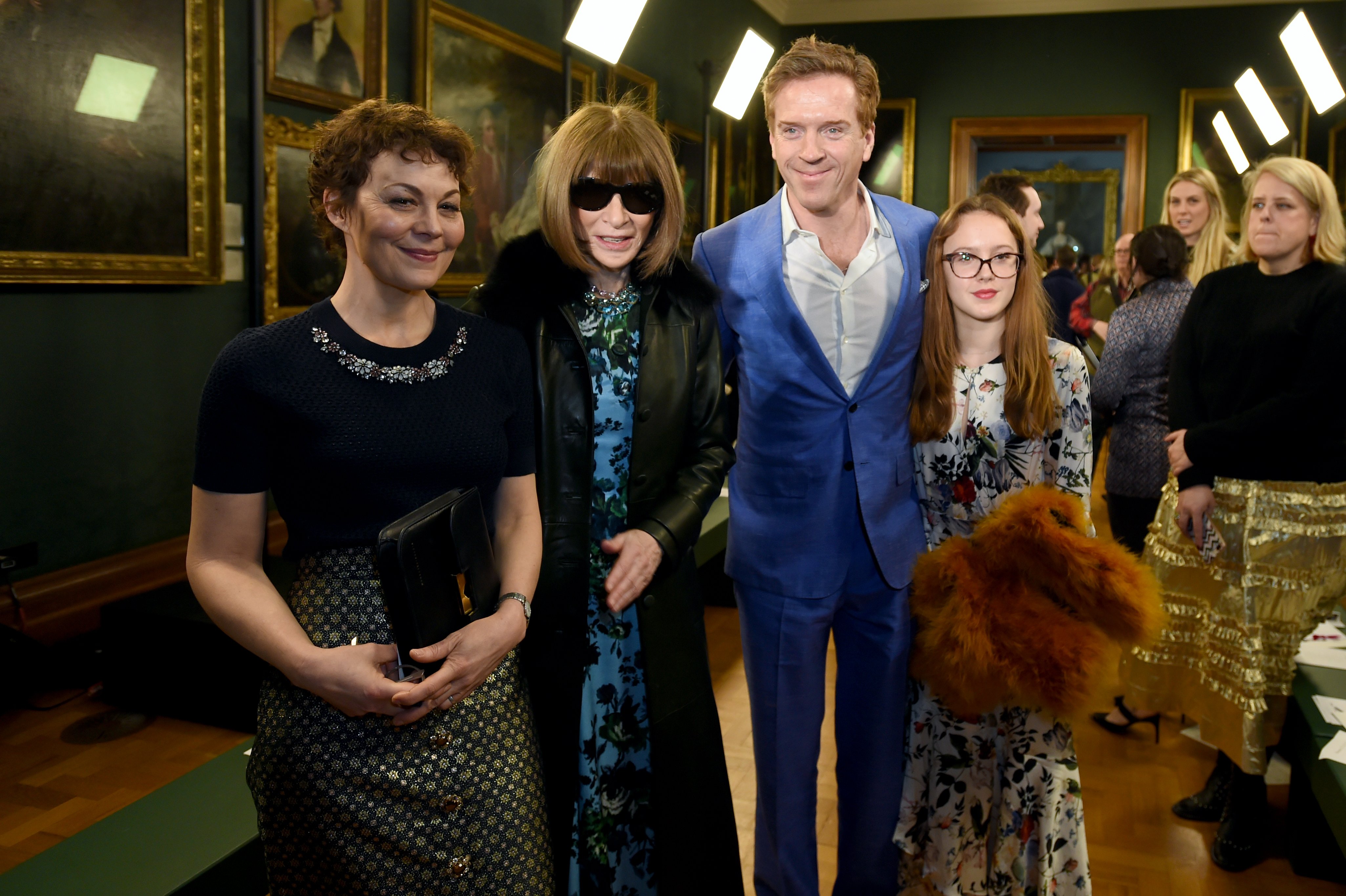 Helen McCrory, Dame Anna Wintour and Damian Lewis attend the Erdem show during London Fashion Week at the National Portrait Gallery on February 18, 2019, in London, England. | Source: Getty Images