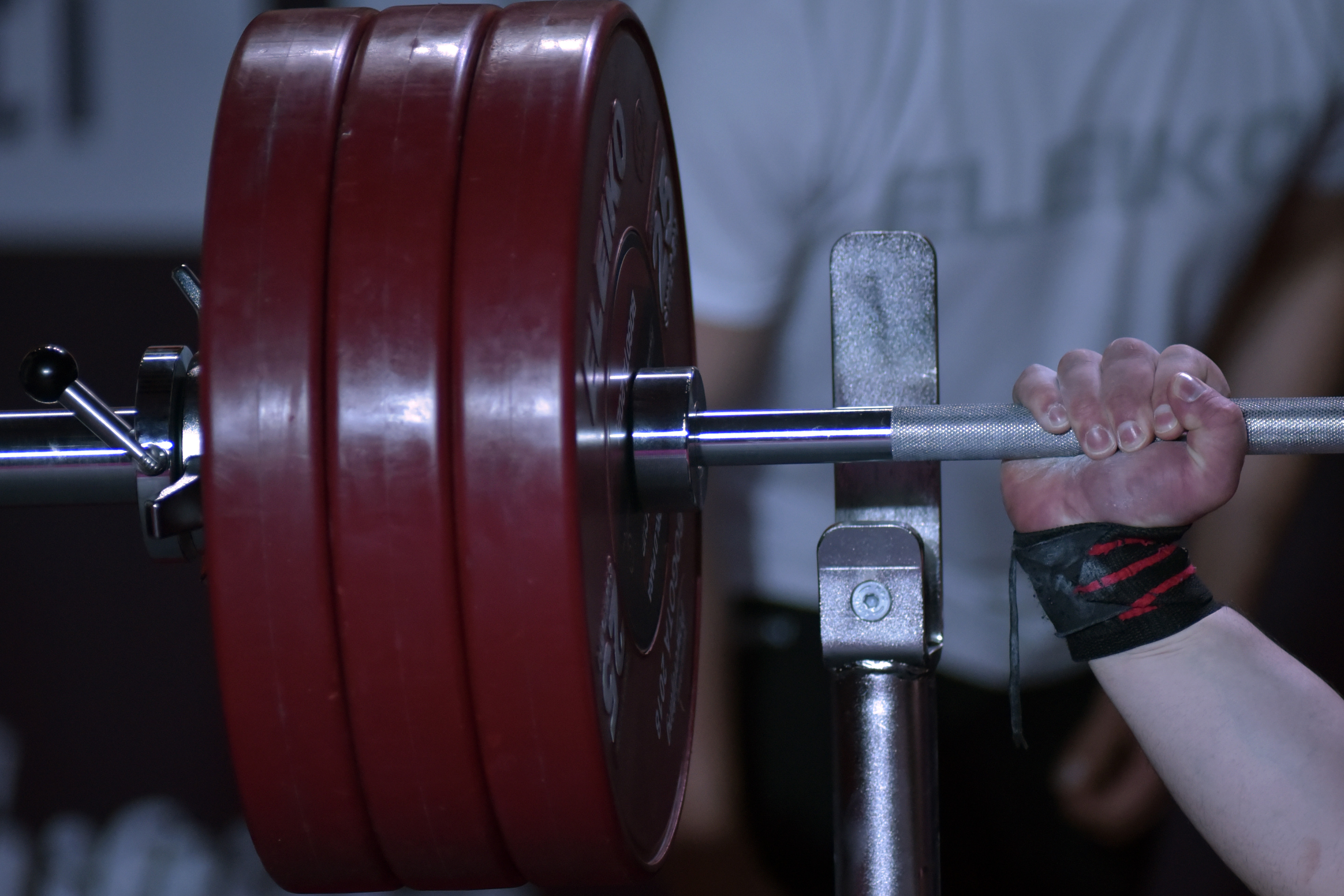 A closeup shot of Ahmad Razm Azar of Georgia competing in the men's up to 80 kg category at the Para Powerlifting World Cup on March 7, 2021, in Bogota, Colombia | Source: Getty Images