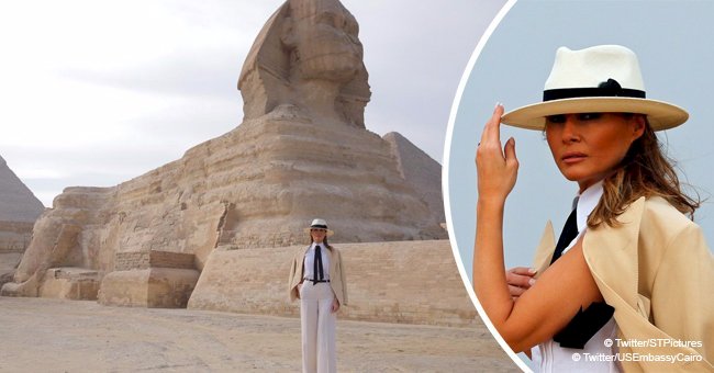 Internet mocks Melania’s khaki suit in Egypt, claiming she looks like a famous Hollywood villain