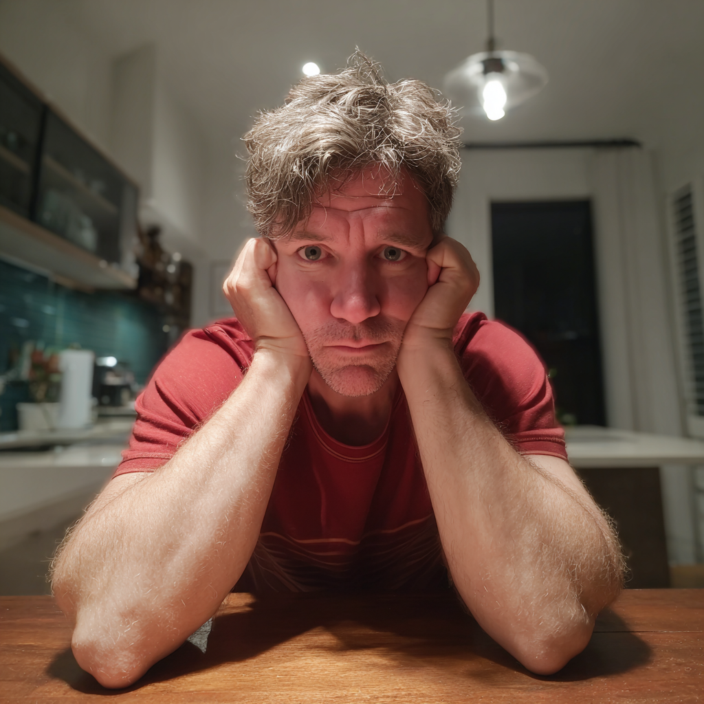 An upset man with his head in his hands | Source: Midjourney
