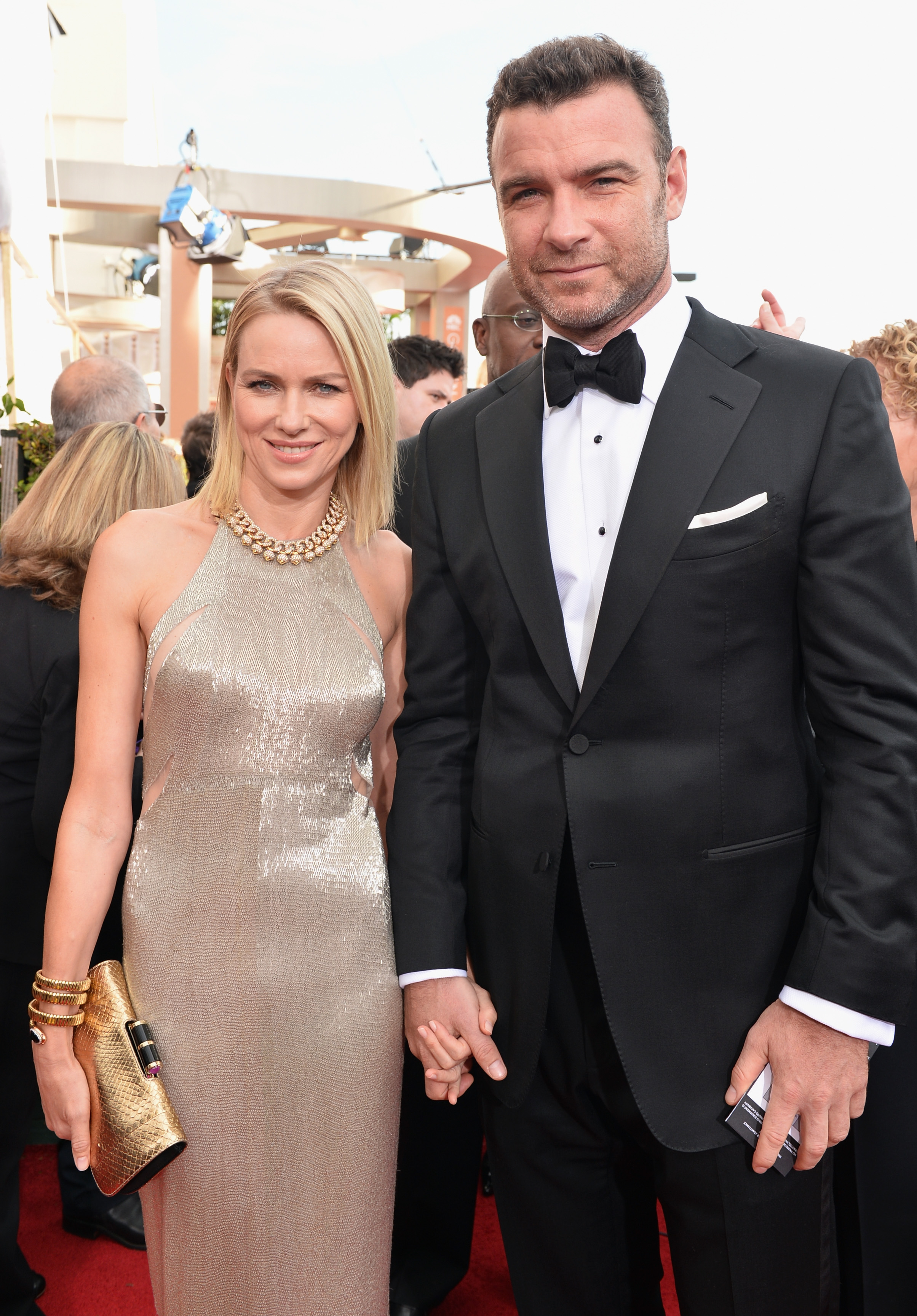 Naomi Watts and Liev Schreiber are at the 71st Annual Golden Globe Awards held at the Beverly Hilton Hotel in California on January 12, 2014 | Source: Getty Images