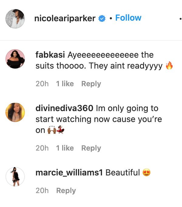 Fans' comments on Nicole Ari Parker's photo. | Source: Instagram/nicoleariparker