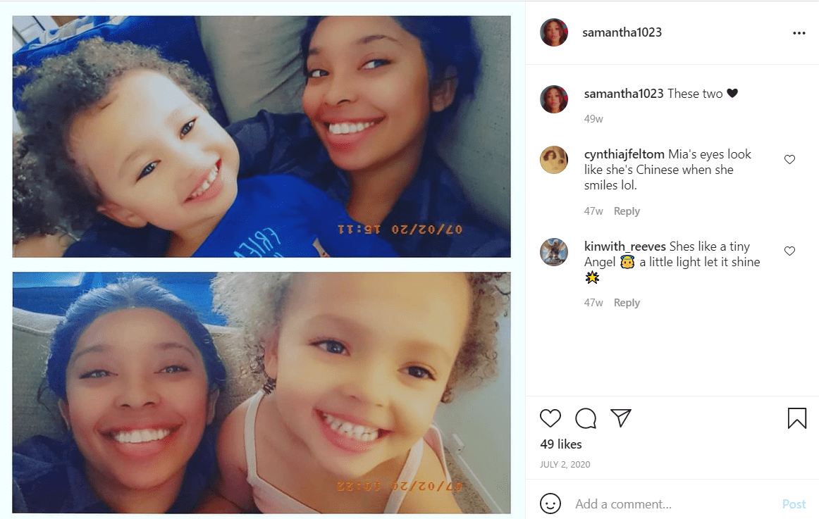 A photo collage of Cynthia Davis's daughter Samantha Felton and her kids. | Photo: Instagram/Samantha1023