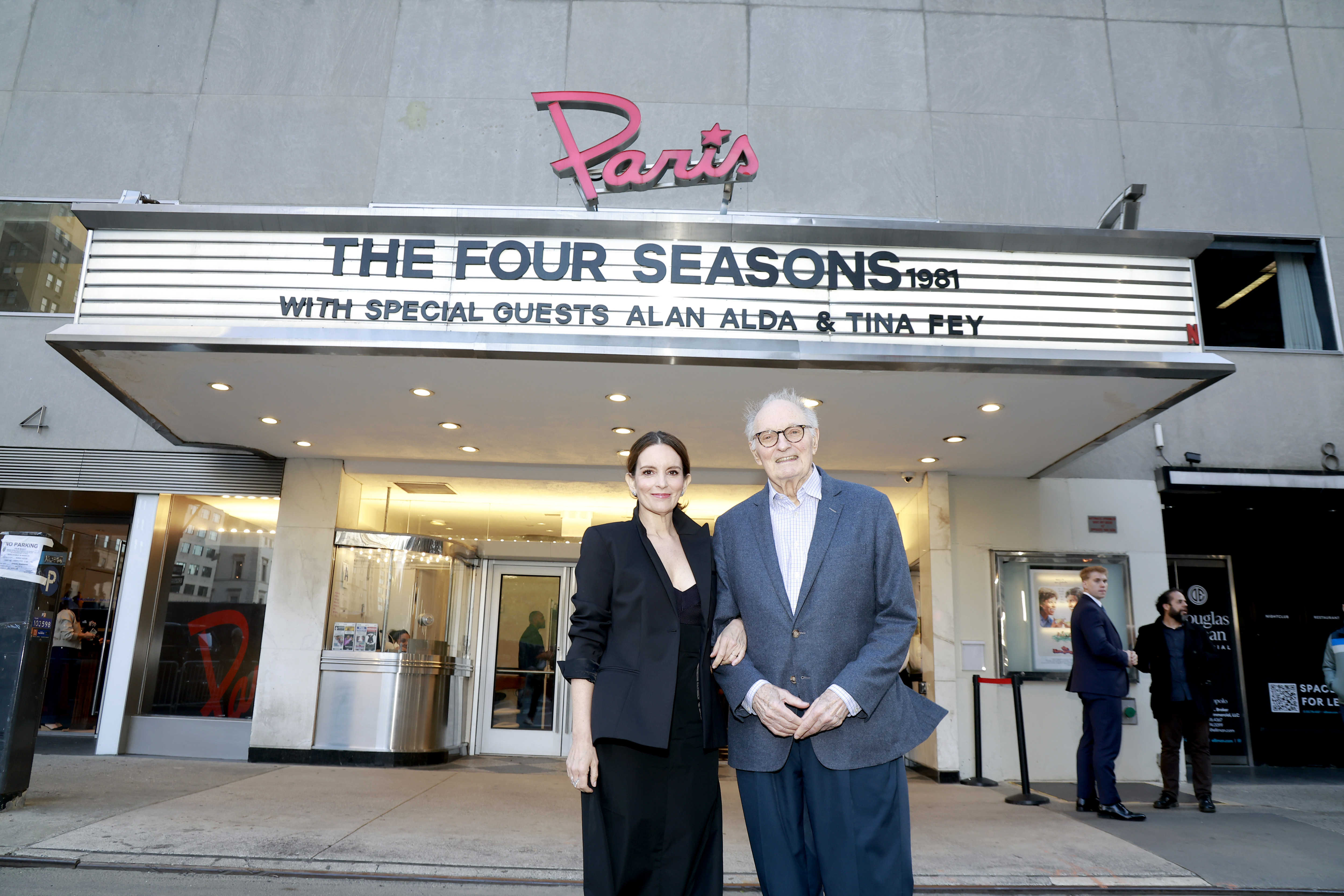The actor pictured with Tina Fey during a special screening of the 1981 original "The Four Seasons" film at Paris Theater on April 27, 2025 | Source: Getty Images